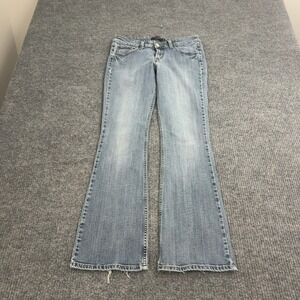 Levis Jeans Womens 7 Blue Cotton Spandex 518 Superlow Bootcut Flare Y2K Style